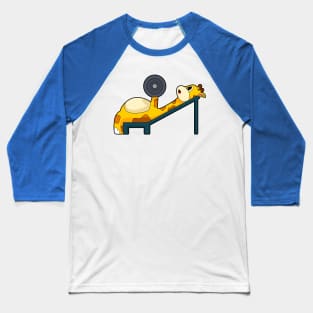 Giraffe Bodybuilding Dumbbell Baseball T-Shirt